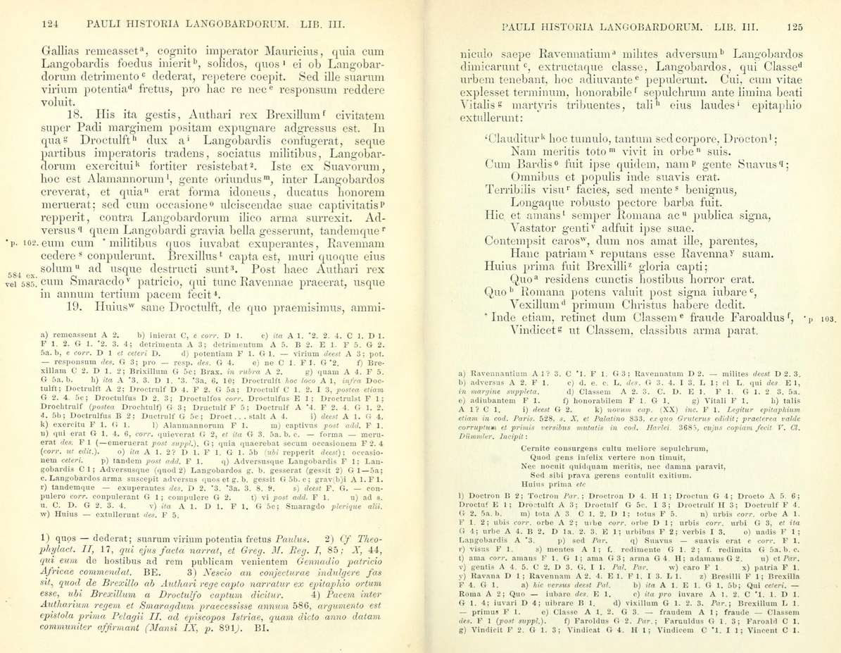 Capitoli 18 e 19 del Libro III, Historia Langobardorum