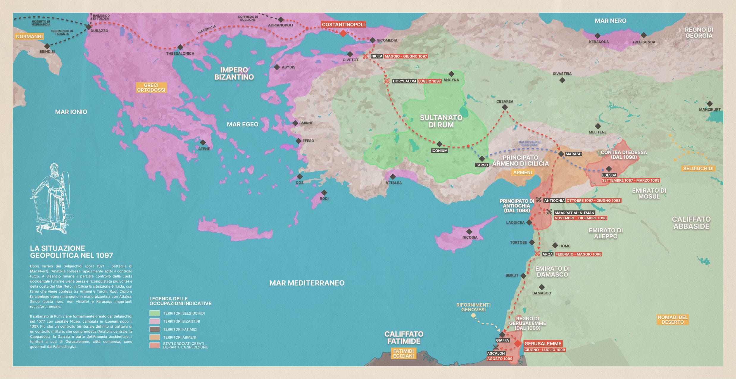 Mappa dell'Europa nel 1444