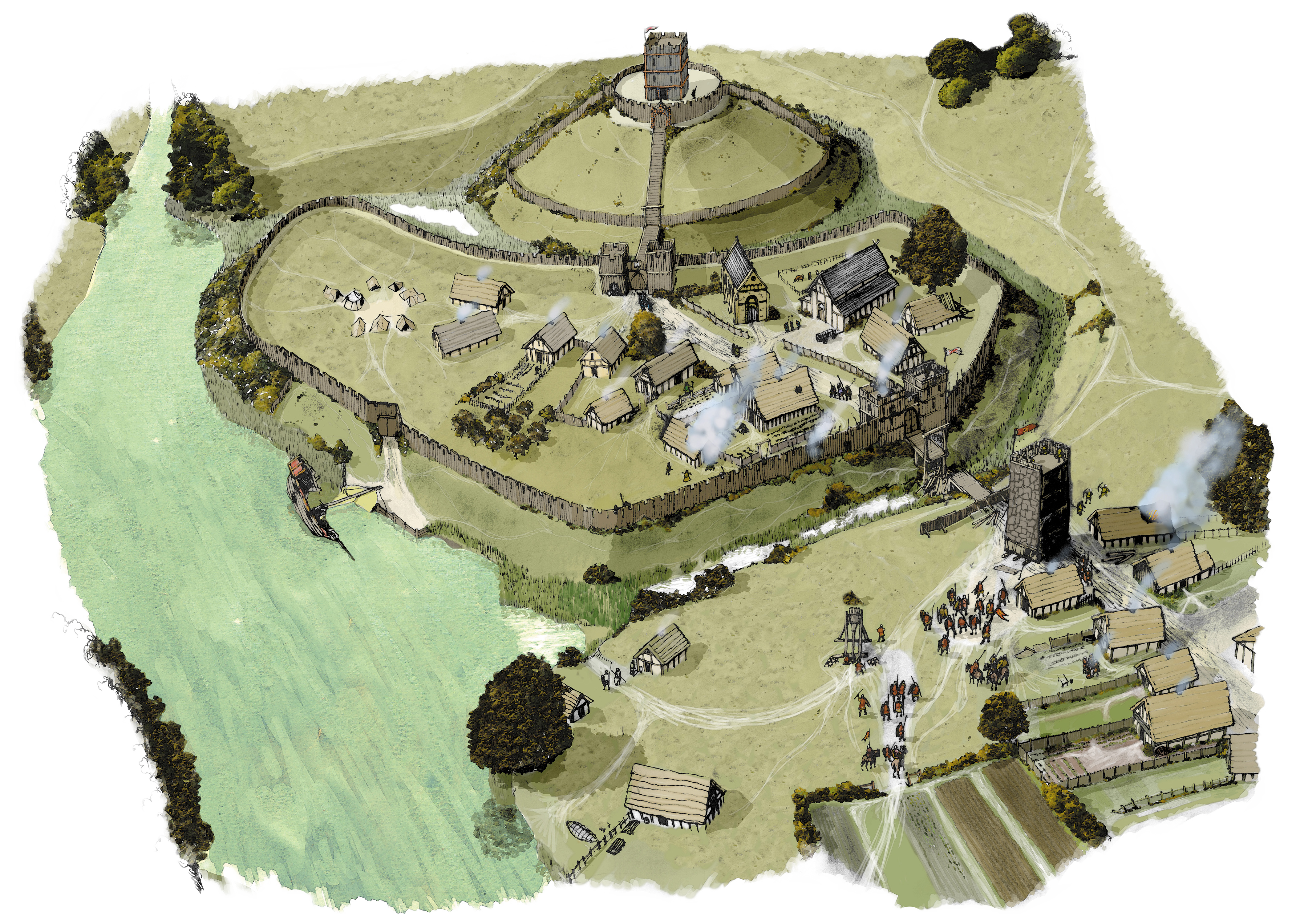 Struttura tipica del castello motte and bailey