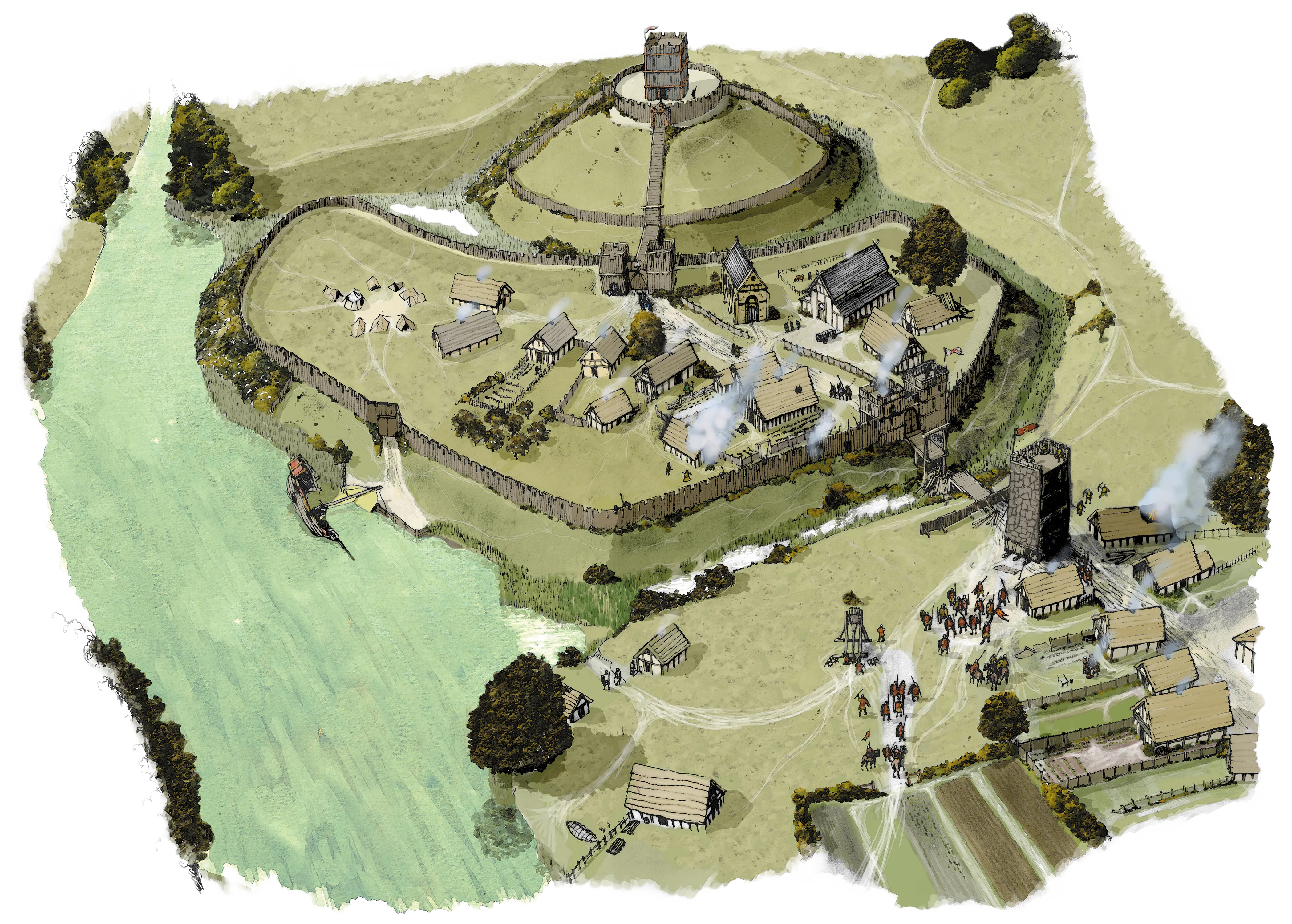 Struttura tipica del castello motte and bailey
